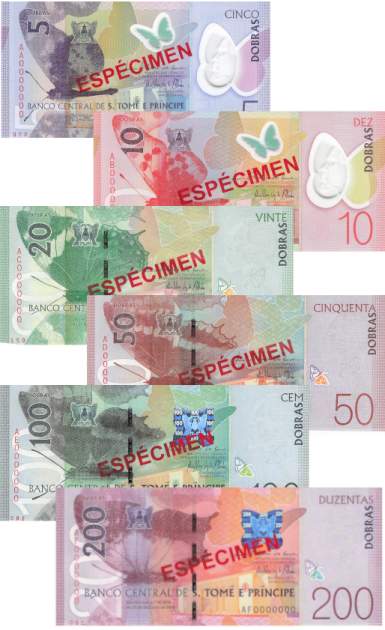 Sao tome Set p70 p75 10 bis 200 Dobras 2016